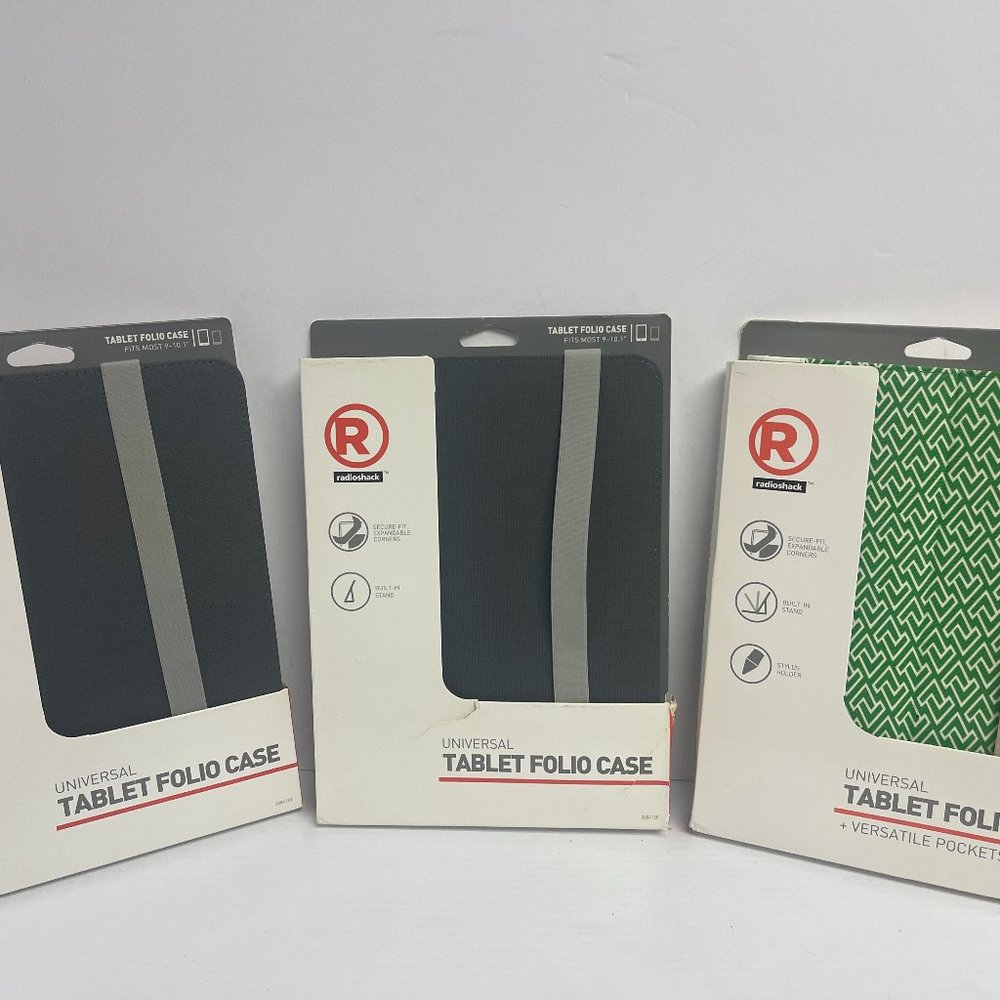 Radio shack universal tablet folio case cover 9 - 10.1" Stand pockets - J910
